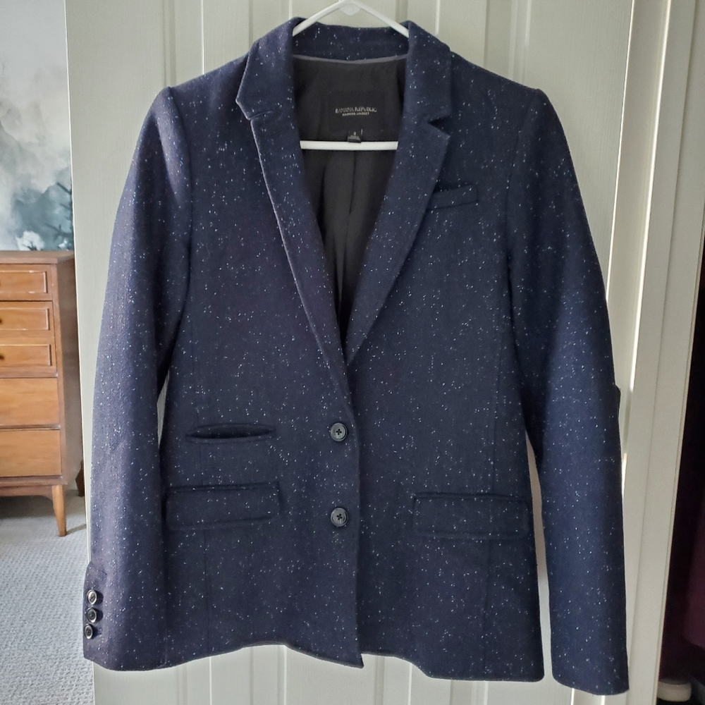 ✅ Banana Republic Jacket, Speckled Navy (2)